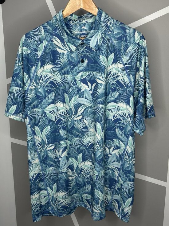 Tommy Bahama Other - Tommy Bahama IslandZone Fuego Palms Polo Shirt Men’s XL Blue Performance Stretch